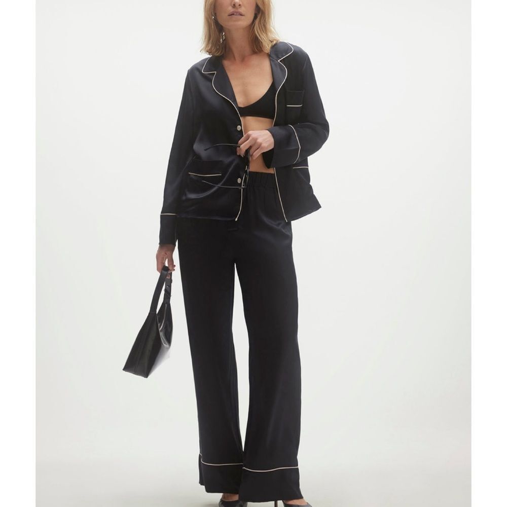 NWT Naked Cashmere Grace Silk Charmeuse Lounge Pajama Set S/M